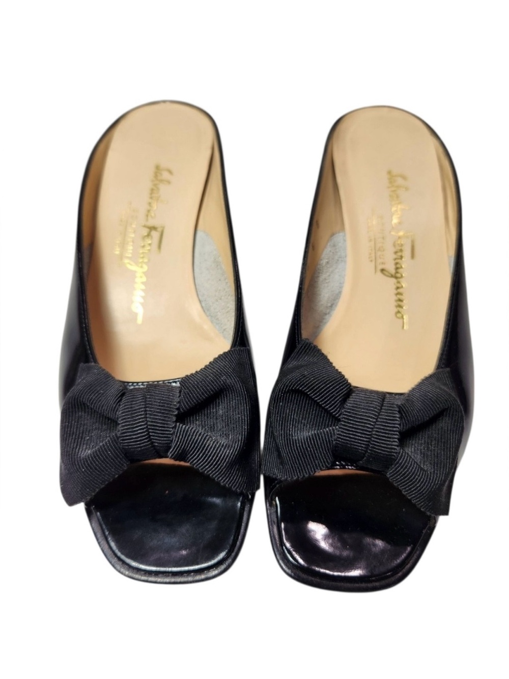 Salvatore Ferragamo Black Leather Mule